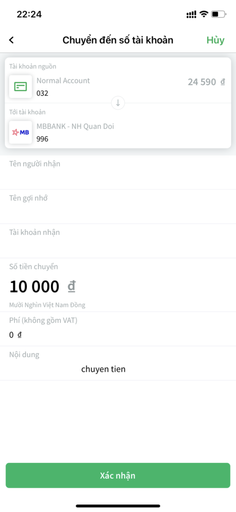chuyển tiền qua ebanking vpbank