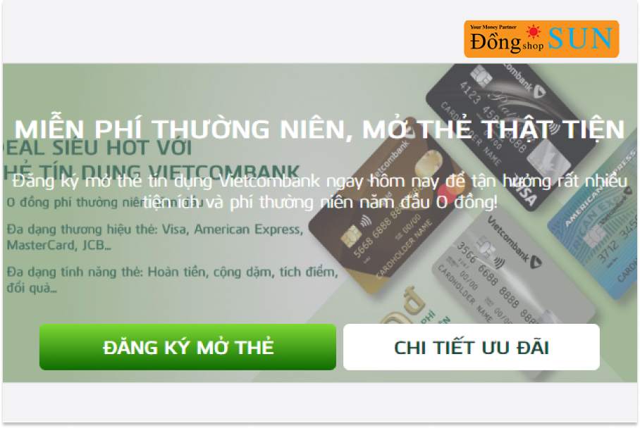 Vào mục "Đăng ký mở thẻ" Mastercarf Vietcombank trên website